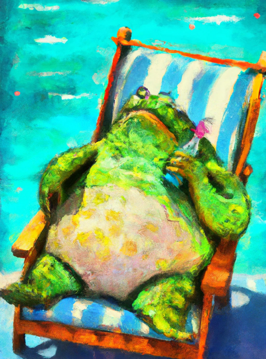 goliath grouper sitting on a lawn chair