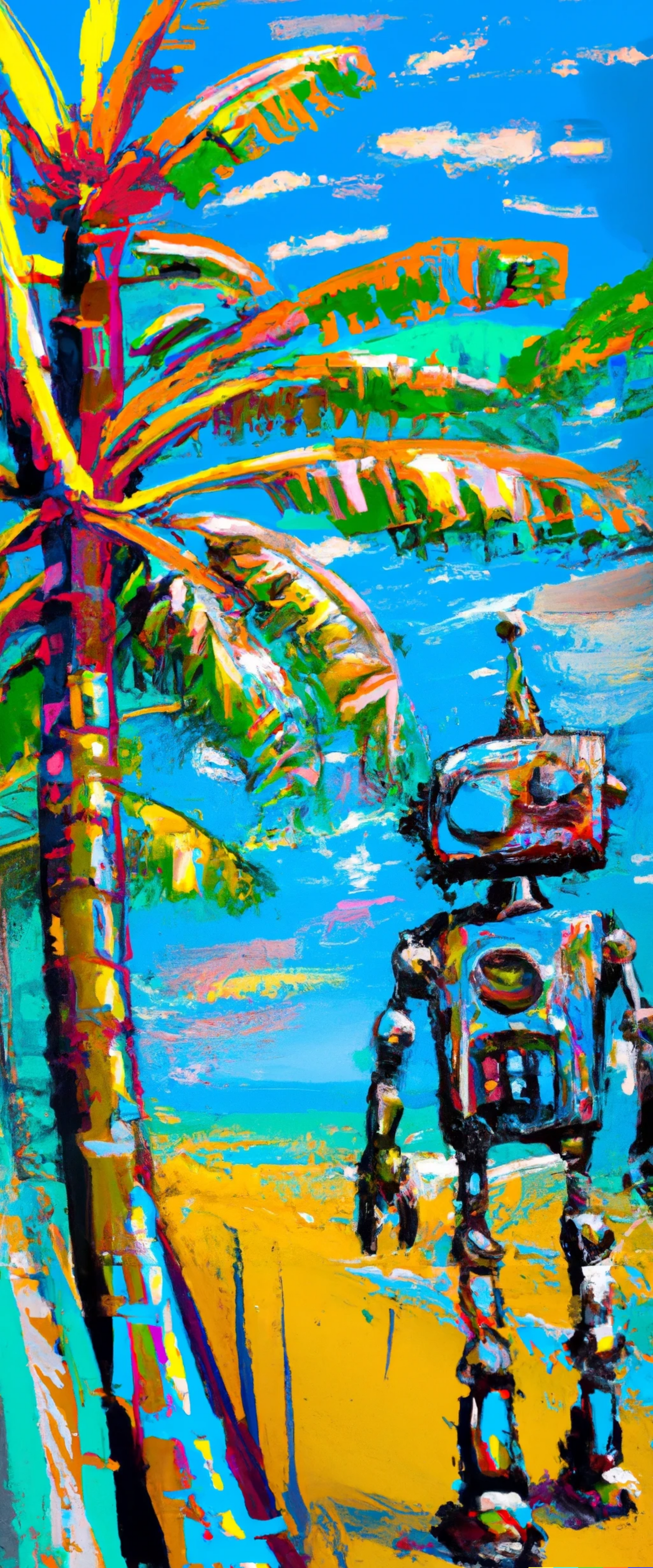 Robot at the Beach Towel
