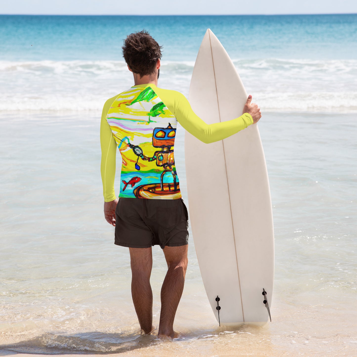 Men's Performance Gear Fishing Robot Rash Guard