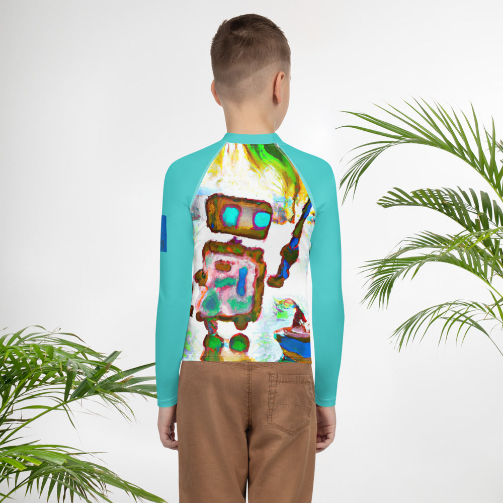 Youth Performance Gear Fishing Robot Rash Guard