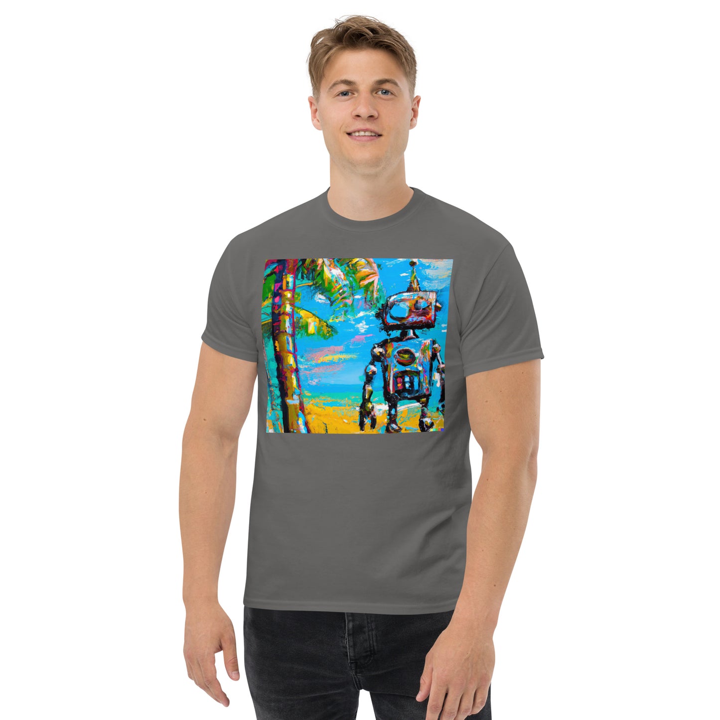 Men's T-shirt Coastal Calamity Robot