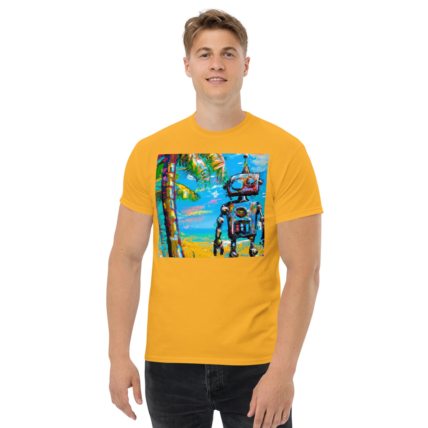Men's T-shirt Coastal Calamity Robot
