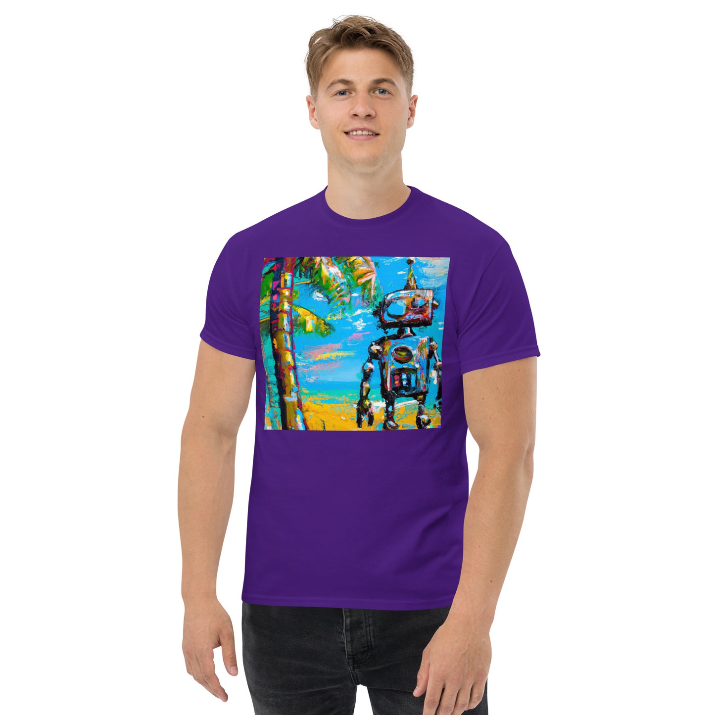 Men's T-shirt Coastal Calamity Robot
