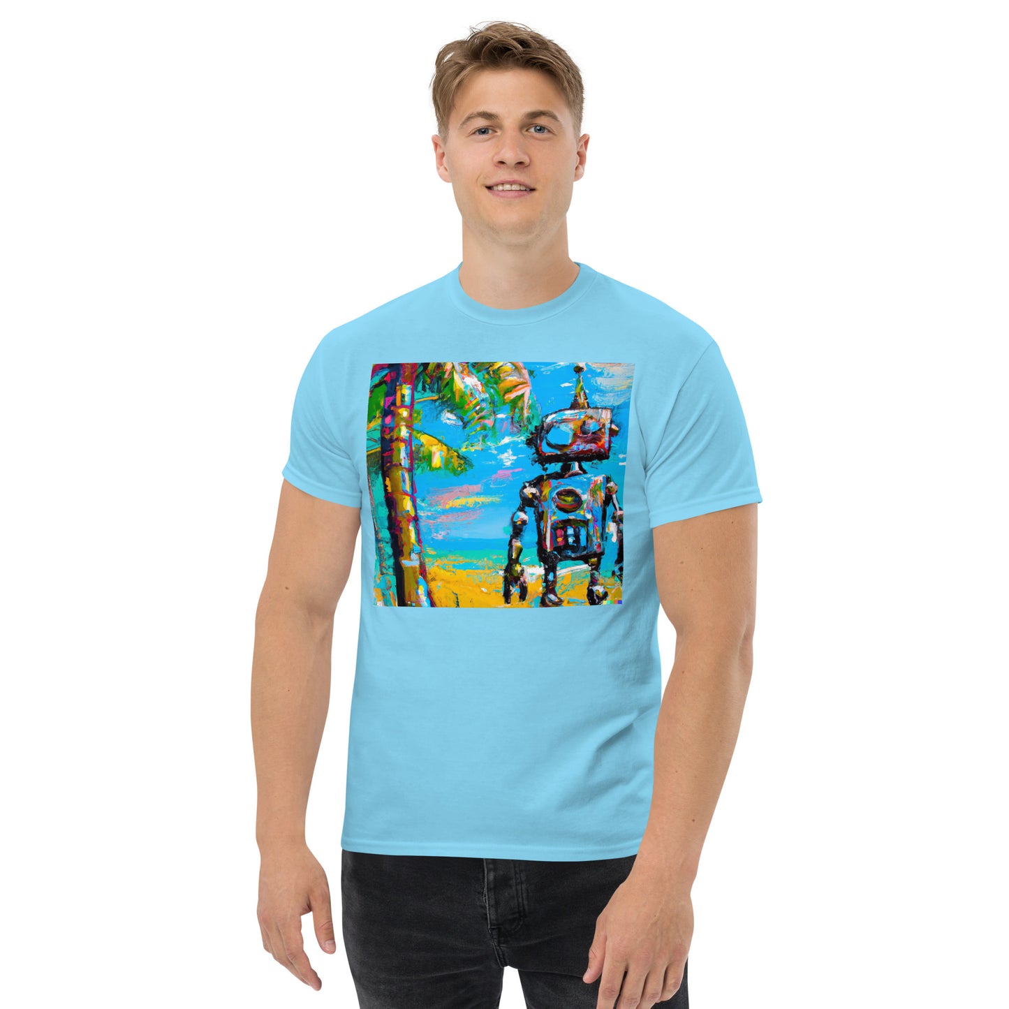 Men's T-shirt Coastal Calamity Robot
