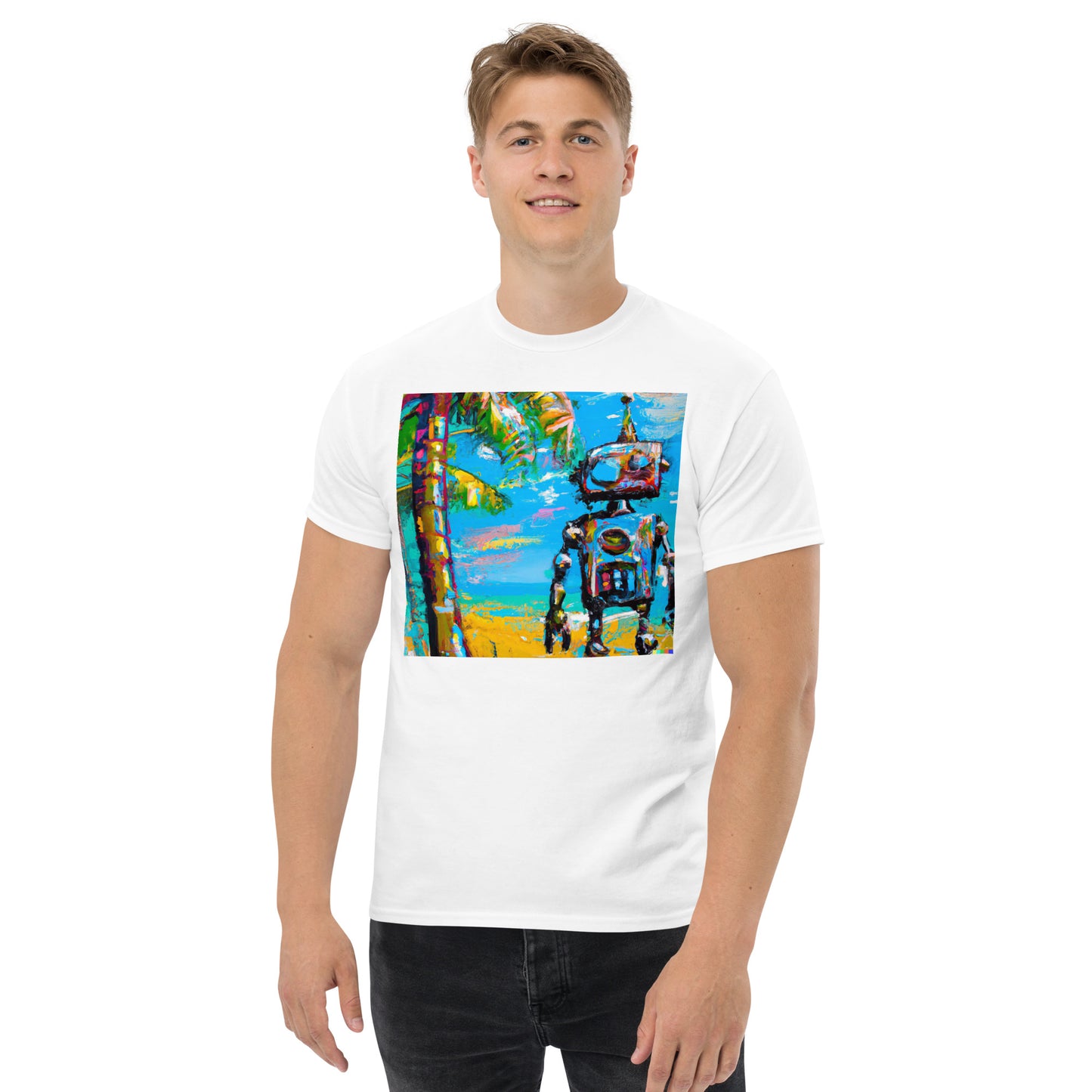 Men's T-shirt Coastal Calamity Robot