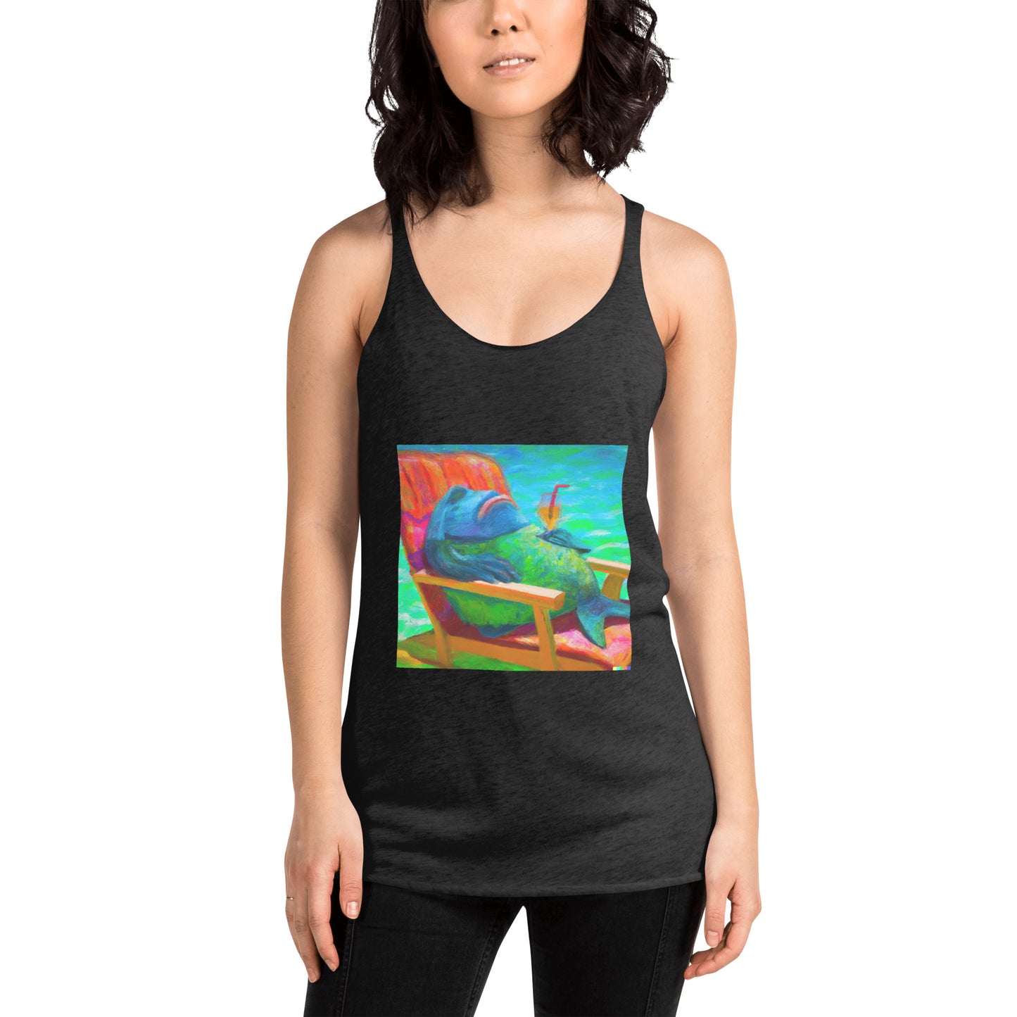 Women's Racerback Color Choice Tank Thirsty Fish Coastal Calamity